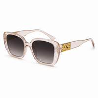 Premium Oversized Square Sunglasses for Women – Elegant Statement Frame with Gradient Lenses & Decorative Temple Detail