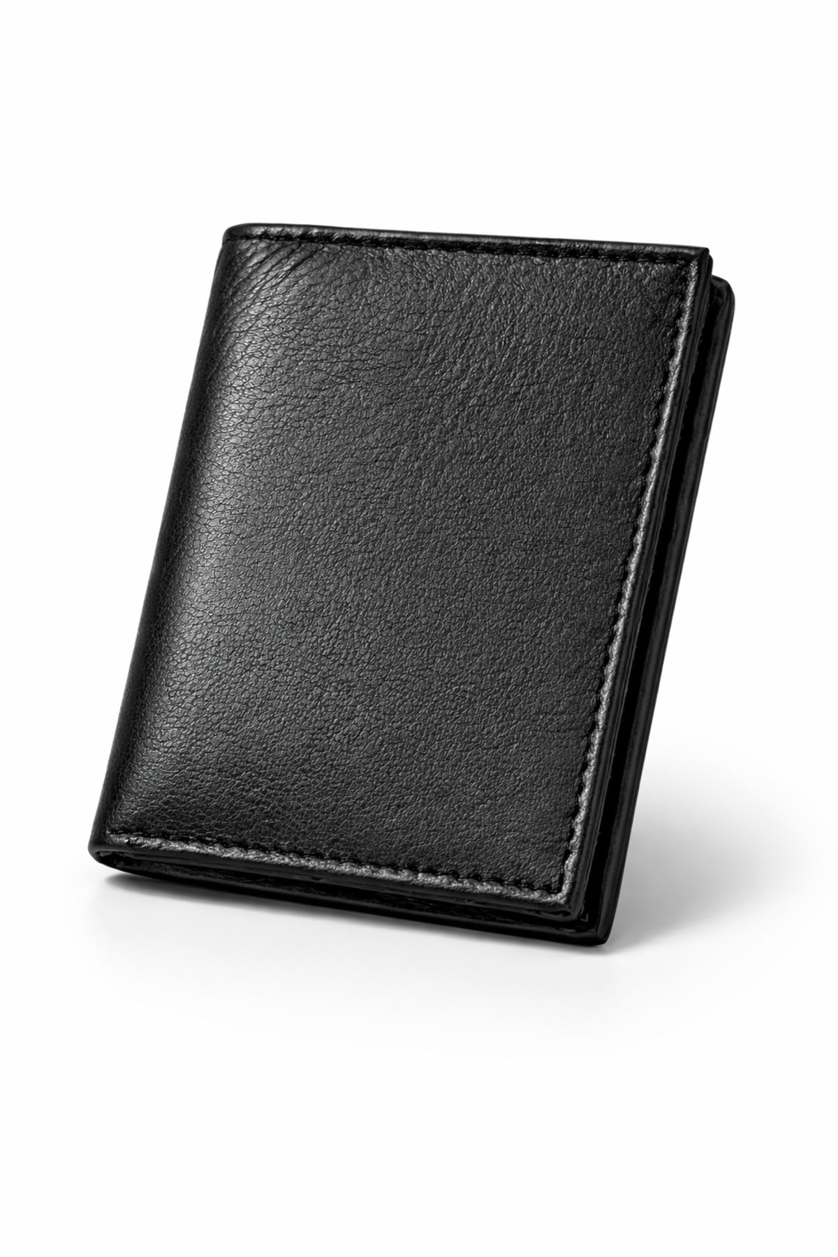 Men’s Genuine Leather Wallet – Classic Black Bifold with ID Window Secondary image