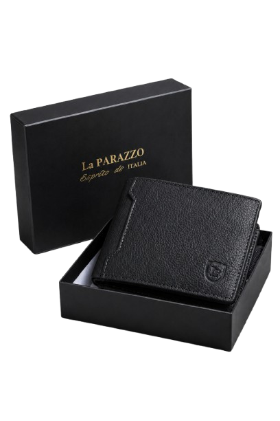 100% Genuine Leather Men’s Wallet – Premium Bifold with ID Window