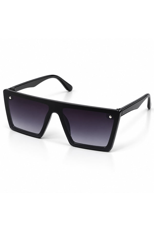 Premium Oversized Square Sunglasses for Men – Bold Flat-Top Full-Rim Frame with Gradient Lenses & Refined Metal Stud Accents
