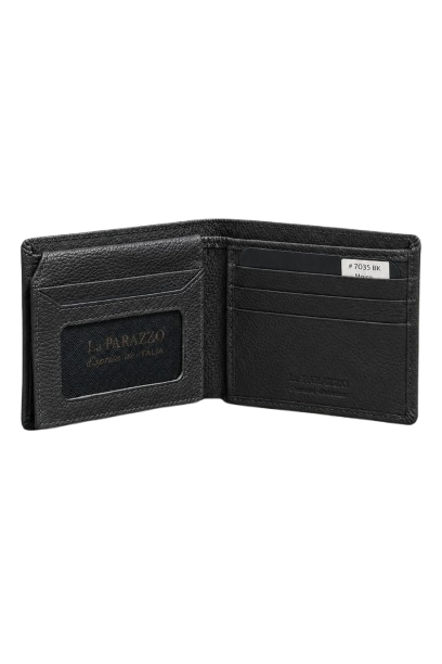 100% Genuine Leather Men’s Wallet – Premium Bifold with ID Window
