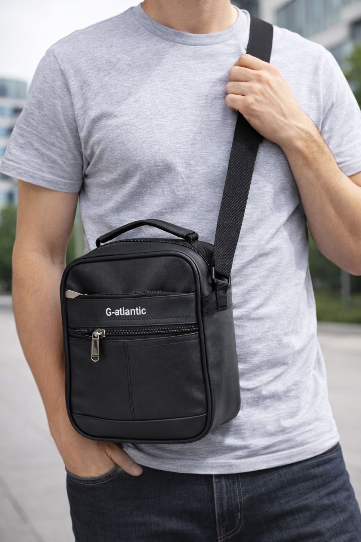 Men’s PU Leather Crossbody Bag | Compact Sling Shoulder Bag for Daily Use, Travel & Office Secondary image