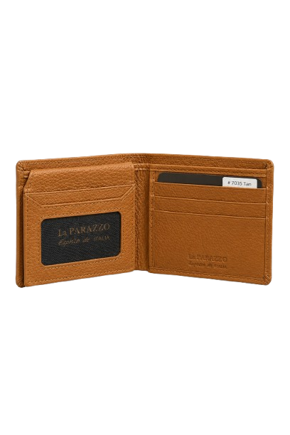 100% Genuine Leather Men’s Wallet – Premium Bifold with ID Window