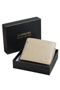 100% Genuine Leather Men’s Wallet – Premium Bifold with ID Window