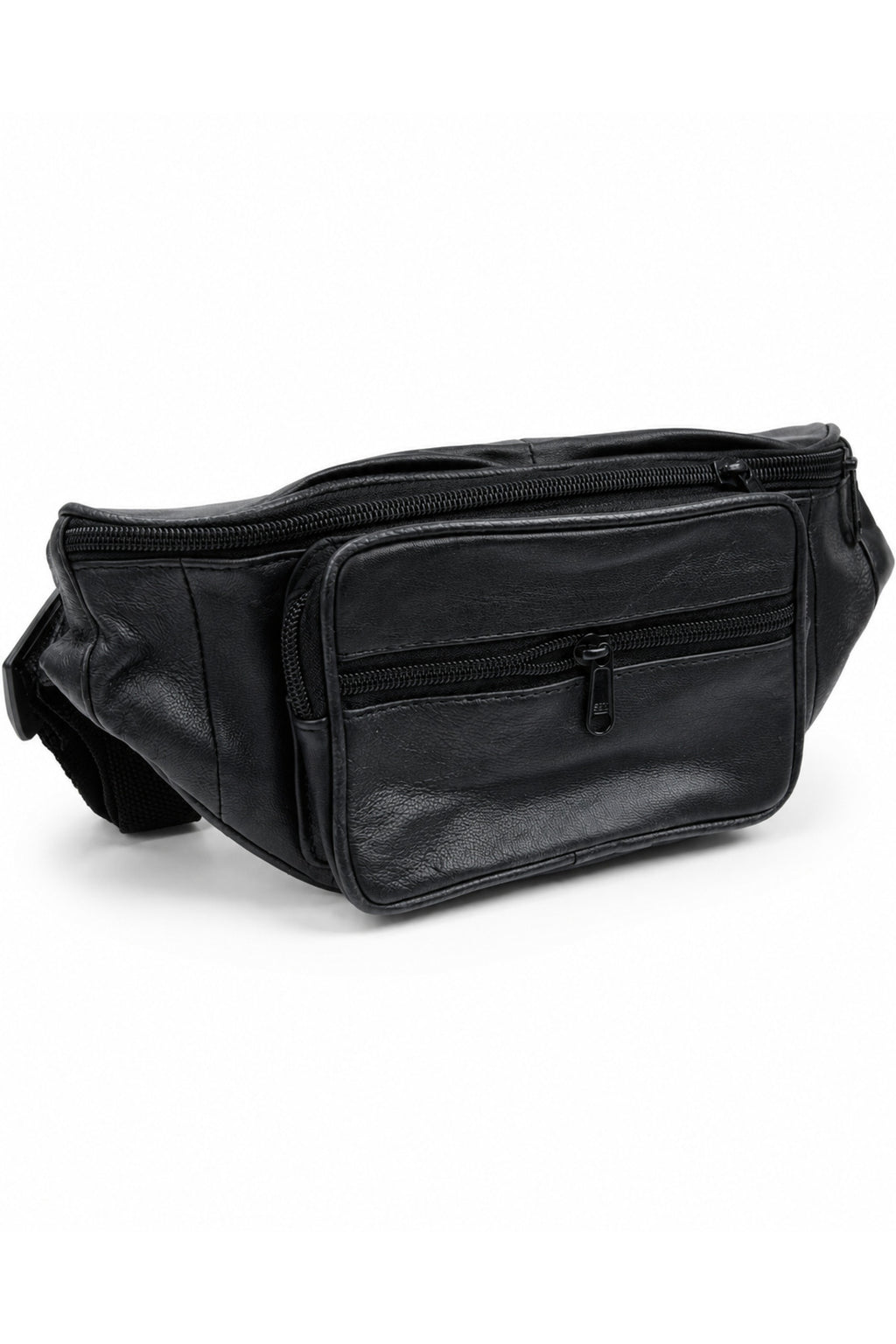 Genuine Leather Crossbody Waist Bag for Men – Multi-Pocket Adjustable Belt Bag with Zipper Compartments