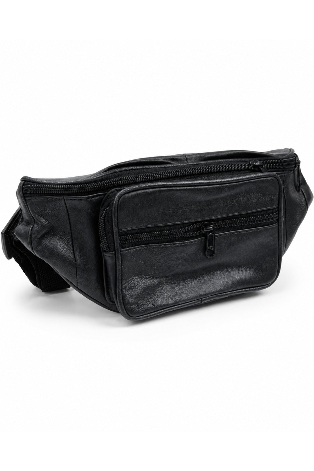 Genuine Leather Crossbody Waist Bag for Men – Multi-Pocket Adjustable Belt Bag with Zipper Compartments