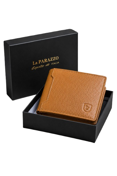 100% Genuine Leather Men’s Wallet – Premium Bifold with ID Window