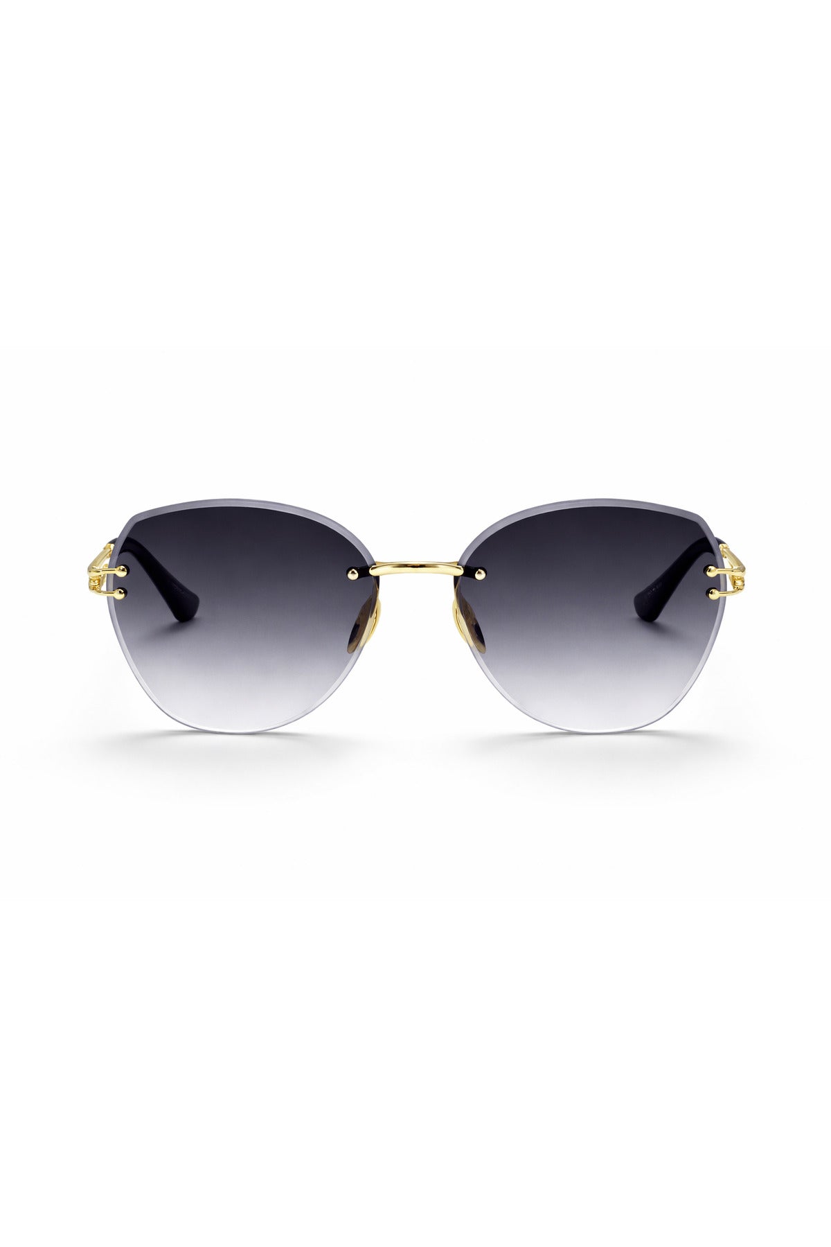 Women's Rimless Oversized Sunglasses with Gradient Lenses & Gold Metal Frame | UV400 Secondary image