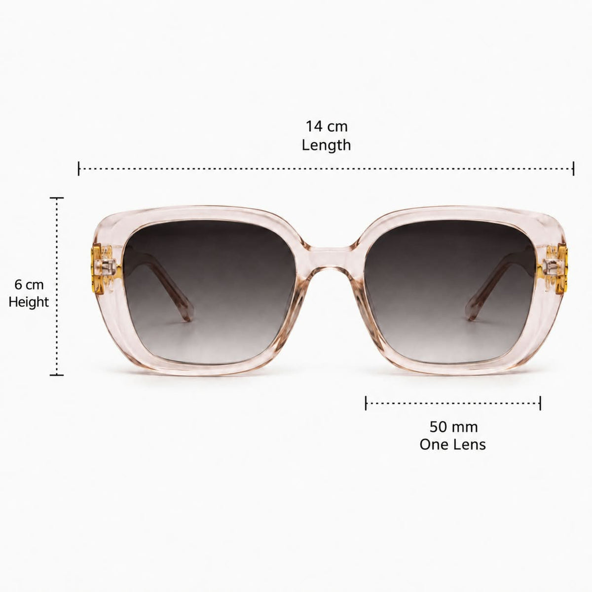 Premium Oversized Square Sunglasses for Women – Elegant Statement Frame with Gradient Lenses & Decorative Temple Detail