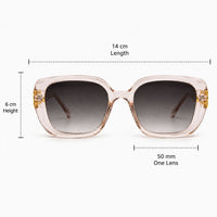 Premium Oversized Square Sunglasses for Women – Elegant Statement Frame with Gradient Lenses & Decorative Temple Detail