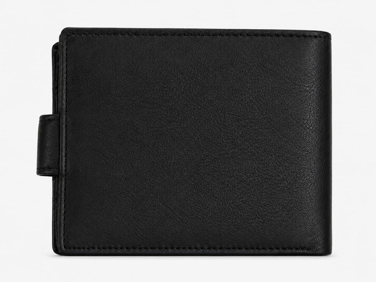 La Parazzo Premium Genuine Leather Men’s Wallet with Snap Closure, ID Window & Multi-Card Storage