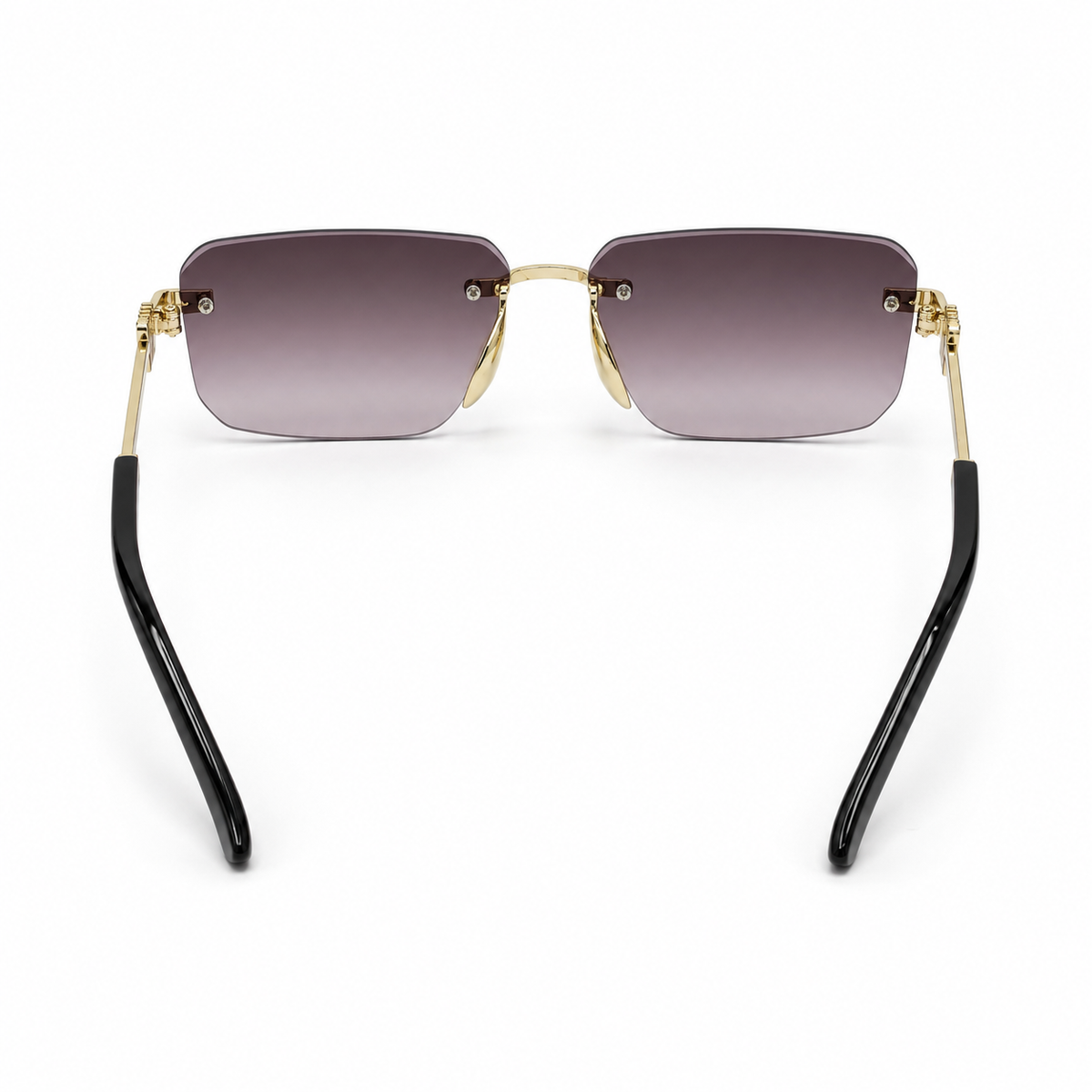Premium Rimless Rectangular Sunglasses for Women – Elegant Metal Temple Fashion Eyewear