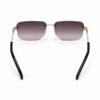 Premium Rimless Rectangular Sunglasses for Women – Elegant Metal Temple Fashion Eyewear