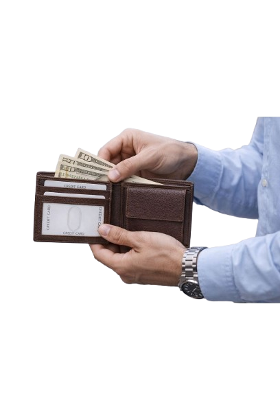 Genuine Leather Men’s Wallet – Bifold Wallet with Card Slots, Cash Compartment & Coin Pocket
