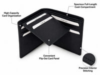 La Parazzo Premium Genuine Leather Men’s Bifold Wallet with Flip-Out Card Holder & Cash Compartment