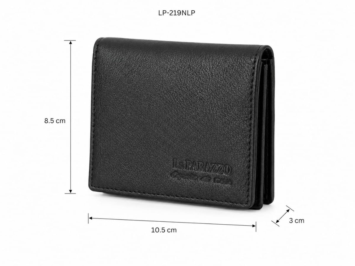 La Parazzo Premium 100% Genuine Leather Men’s Wallet – Compact Bifold Wallet with Card Slots, ID Window & Coin Pocket