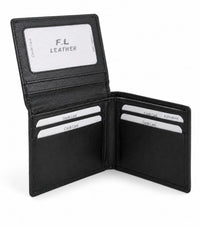 La Parazzo Premium 100% Genuine Leather Men’s Wallet – Compact Bifold Wallet with Card Slots, ID Window & Coin Pocket