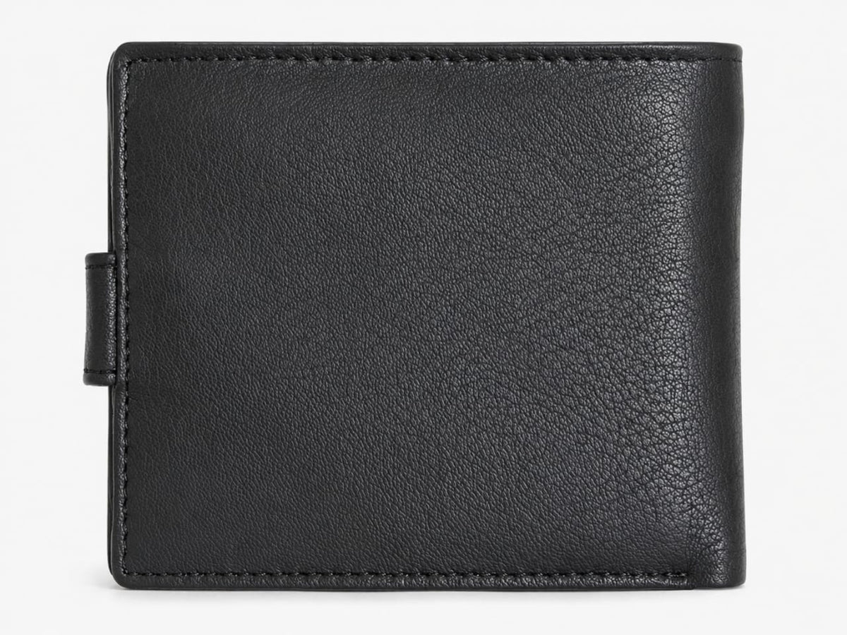 La Parazzo Premium Men’s Genuine Leather Wallet – Bifold Wallet with Snap Closure, Multiple Card Slots, ID Window & Cash Compartment