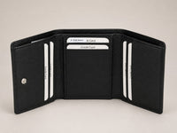 La Parazzo Premium Men’s Genuine Leather Trifold Wallet – Compact Vertical Wallet with Multiple Card Slots, Cash Compartment & Snap-Button Section
