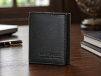 La Parazzo Premium Men’s Genuine Leather Trifold Wallet – Compact Vertical Wallet with Multiple Card Slots, Cash Compartment & Snap-Button Section