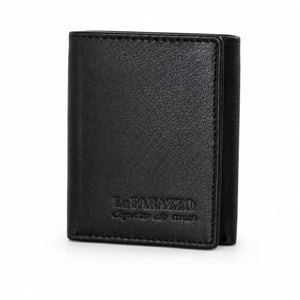 La Parazzo Premium Men’s Genuine Leather Trifold Wallet – Compact Vertical Wallet with Multiple Card Slots, Cash Compartment & Snap-Button Section