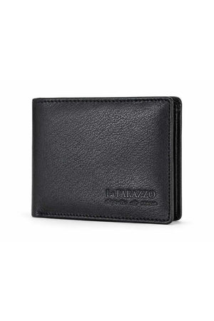 La Parazzo Premium Men’s Genuine Leather Bifold Wallet – Compact Wallet with Multiple Card Slots, ID Window & Cash Compartment