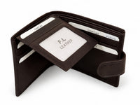 La Parazzo Premium Genuine Leather Men’s Wallet with Snap Closure, ID Window & Multi-Card Storage