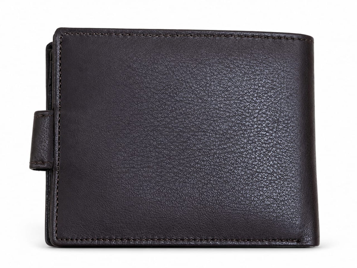 La Parazzo Premium Genuine Leather Men’s Wallet with Snap Closure, ID Window & Multi-Card Storage