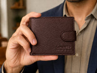 La Parazzo Premium Genuine Leather Men’s Wallet with Snap Closure, ID Window & Multi-Card Storage