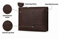 La Parazzo Premium Genuine Leather Men’s Bifold Wallet with Flip-Out Card Holder & Cash Compartment