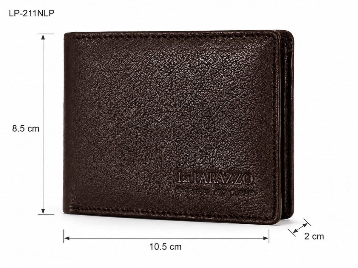 La Parazzo Premium Genuine Leather Men’s Bifold Wallet with Flip-Out Card Holder & Cash Compartment