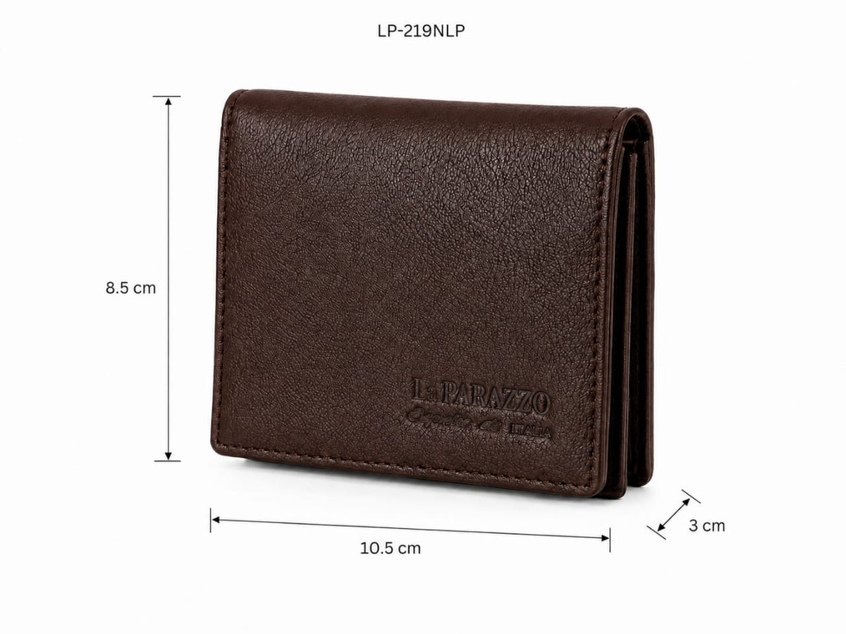 La Parazzo Premium 100% Genuine Leather Men’s Wallet – Compact Bifold Wallet with Card Slots, ID Window & Coin Pocket