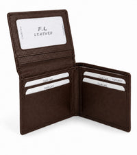 La Parazzo Premium 100% Genuine Leather Men’s Wallet – Compact Bifold Wallet with Card Slots, ID Window & Coin Pocket