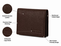 La Parazzo Premium 100% Genuine Leather Men’s Wallet – Compact Bifold Wallet with Card Slots, ID Window & Coin Pocket