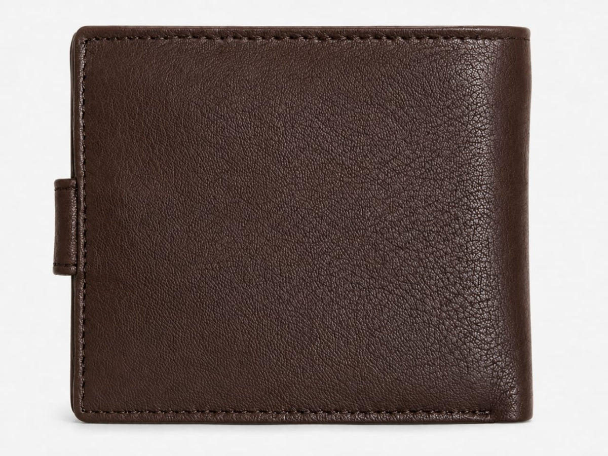 La Parazzo Premium Men’s Genuine Leather Wallet – Bifold Wallet with Snap Closure, Multiple Card Slots, ID Window & Cash Compartment
