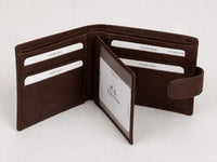 La Parazzo Premium Men’s Genuine Leather Wallet – Bifold Wallet with Snap Closure, Multiple Card Slots, ID Window & Cash Compartment