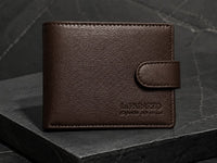 La Parazzo Premium Men’s Genuine Leather Wallet – Bifold Wallet with Snap Closure, Multiple Card Slots, ID Window & Cash Compartment