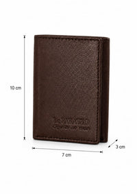 La Parazzo Premium Men’s Genuine Leather Trifold Wallet – Compact Vertical Wallet with Multiple Card Slots, Cash Compartment & Snap-Button Section