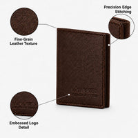 La Parazzo Premium Men’s Genuine Leather Trifold Wallet – Compact Vertical Wallet with Multiple Card Slots, Cash Compartment & Snap-Button Section