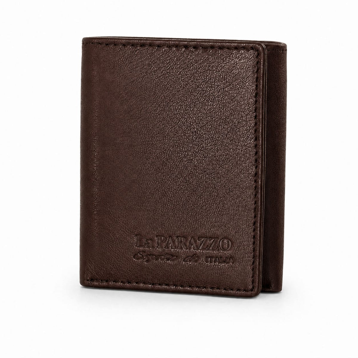 La Parazzo Premium Men’s Genuine Leather Trifold Wallet – Compact Vertical Wallet with Multiple Card Slots, Cash Compartment & Snap-Button Section