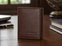 La Parazzo Premium Men’s Genuine Leather Trifold Wallet – Compact Vertical Wallet with Multiple Card Slots, Cash Compartment & Snap-Button Section