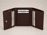La Parazzo Premium Men’s Genuine Leather Trifold Wallet – Compact Vertical Wallet with Multiple Card Slots, Cash Compartment & Snap-Button Section