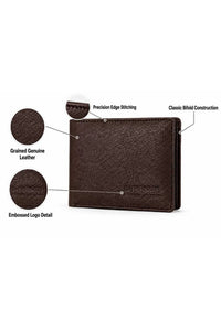 La Parazzo Premium Men’s Genuine Leather Bifold Wallet – Compact Wallet with Multiple Card Slots, ID Window & Cash Compartment