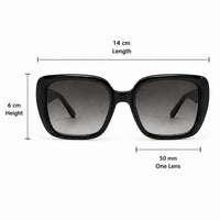 Premium Oversized Square Sunglasses for Women – Elegant Statement Frame with Gradient Lenses & Decorative Temple Detail
