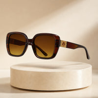 Premium Oversized Square Sunglasses for Women – Elegant Statement Frame with Gradient Lenses & Decorative Temple Detail
