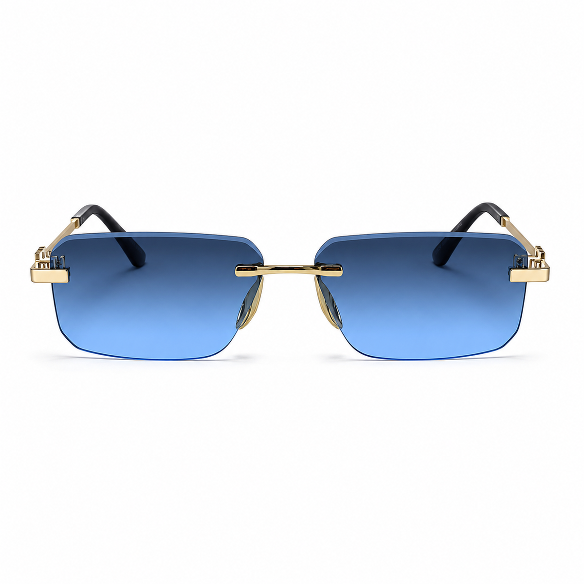 Premium Rimless Rectangular Sunglasses for Women – Elegant Metal Temple Fashion Eyewear