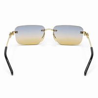 Premium Rimless Rectangular Sunglasses for Women – Elegant Metal Temple Fashion Eyewear