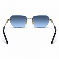 Premium Women’s Rimless Geometric Sunglasses – Gradient Lens Fashion Eyewear with Decorative Metal Temples