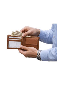 Genuine Leather Men’s Wallet – Bifold Wallet with Card Slots, Cash Compartment & Coin Pocket